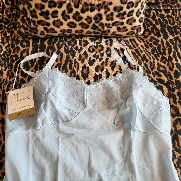 NEW RARE 60s Vintage Powder Blue Chemise, S/M - Picture 3 of 9